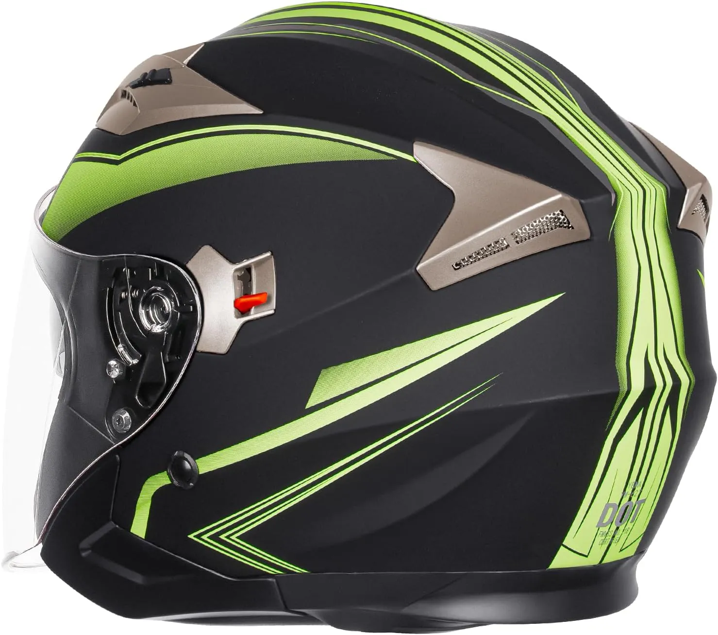 YEMA Open Face Motorcycle Helmets, DOT Approved 3/4 Moped Helmet Dual Visor Quick Release Buckle, Helmets for Adults Motorcycle Men Women Helmets for Moped Scooter Streey