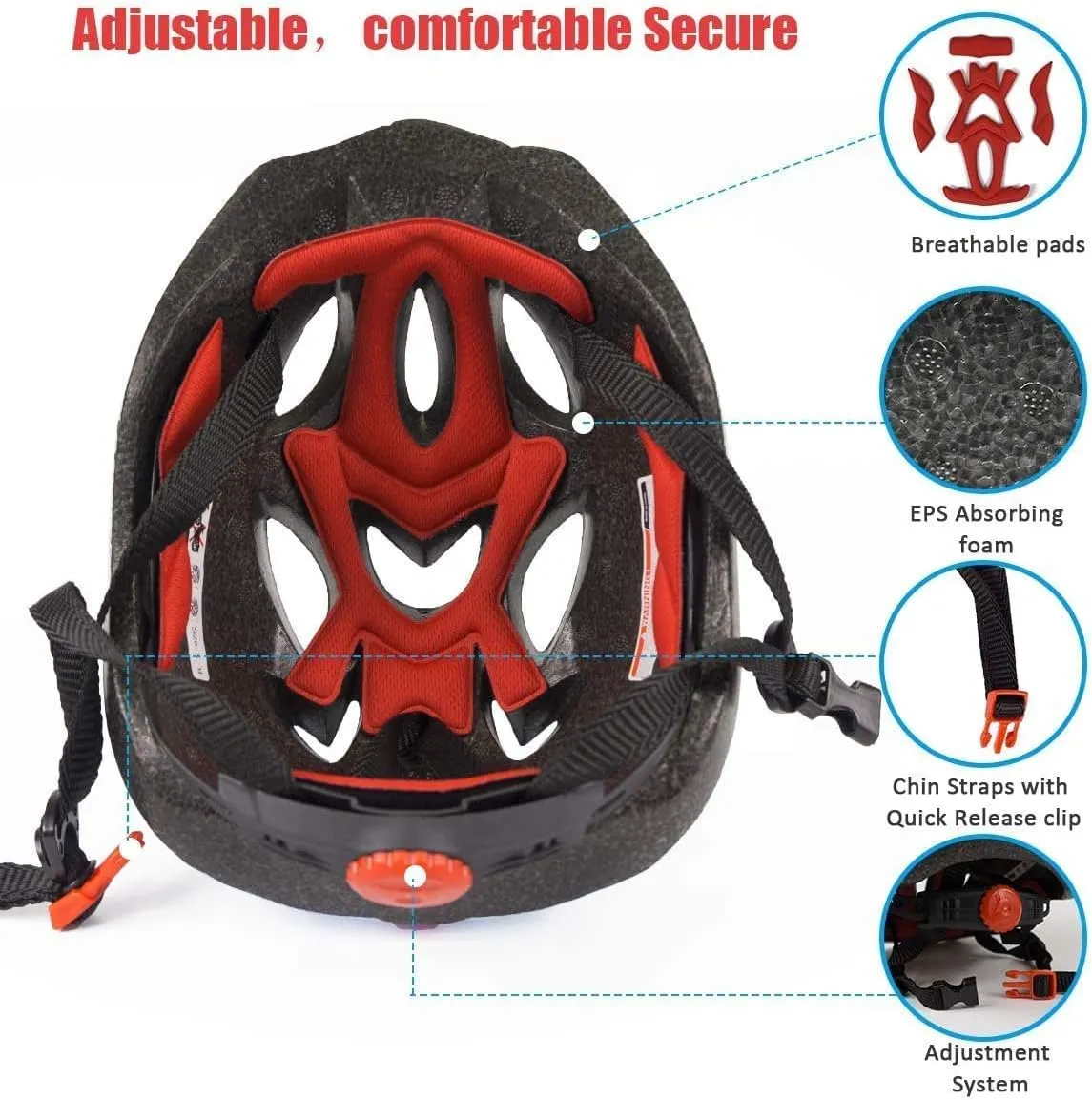 Youth & Kids Rider Helmet, Bike Helmet Removable Liners Adjustable Safety Protective Skateboard Helmet for Child Roller Skates,Scooter,Inline Skating,Cycling,