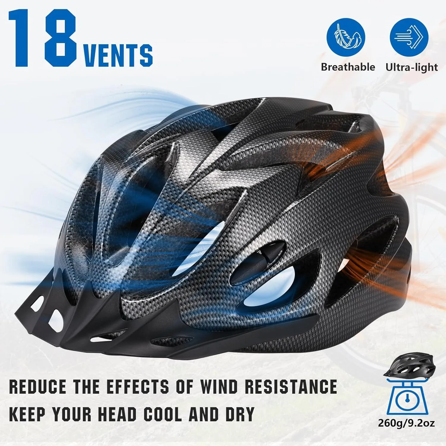 Zacro Adult Bike Helmet Lightweight for Men Women Comfort with Pads&Visor, Certified Bicycle Helmet for Adults Youth Mountain Road Biker