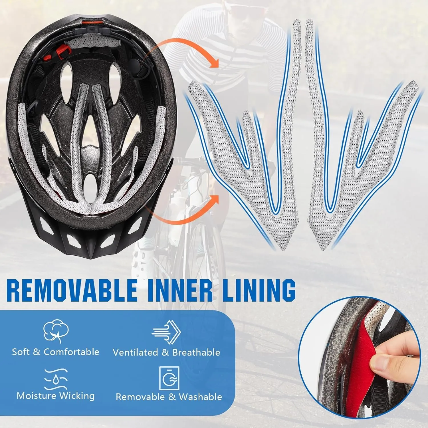Zacro Adult Bike Helmet Lightweight for Men Women Comfort with Pads&Visor, Certified Bicycle Helmet for Adults Youth Mountain Road Biker