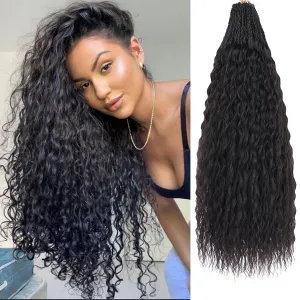 ZRQ Pre looped Micro Brazilian Braids Curly Crochet Hair 18 inch Water Wave Crochet Hair Afro Kinky Curly Crochet Hair Extensions Deep Wave Synthetic Crochet Hair For Women